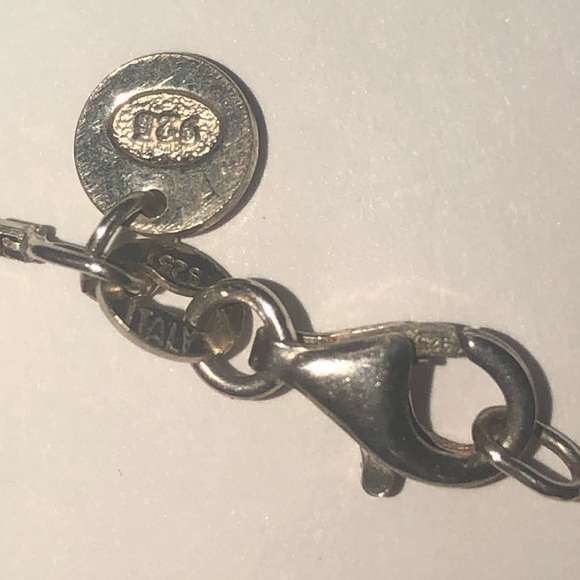 VTG Sterling & Agate Multi Stone Drop Pendant Boxlink Chain Sits at 17” - Picture 6 of 9